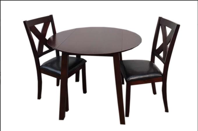 Tasman Dining Suite ( 1 round drop leaf table with 2 padded chairs)